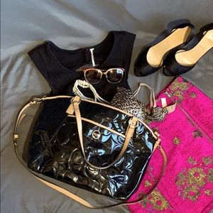 Coach Leah Shoulder Bag Black